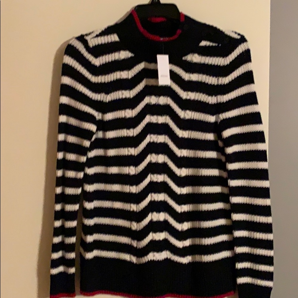 Loft Navy Striped Sweater